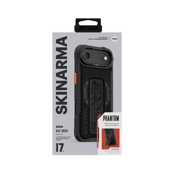 Чехол Skinarma Phantom (Mag-Charge + Grip-Stand) для iPhone 17 Air Black SK-2025IP6.6-PHTM-BLK фото