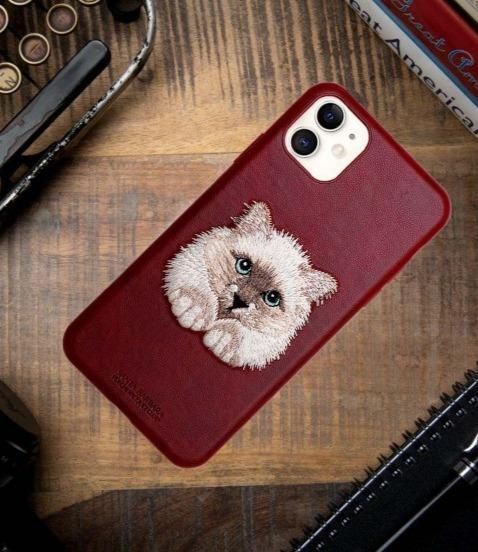 Чохол для iPhone 11 Pro Max Santa Barbara Polo з вишивкою "Кіт" Червоний 1000-11ProMax фото