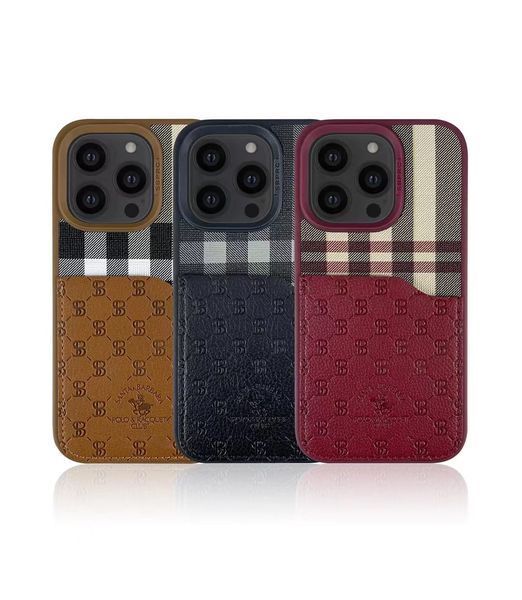 Чехол Santa Barbara Polo Plaid для iPhone 14 Коричневый 2052-14 фото
