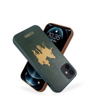 Чохол для iPhone 12 Pro Santa Barbara Polo Umbra Жокей шкіряний Зелений 104-12Pro фото