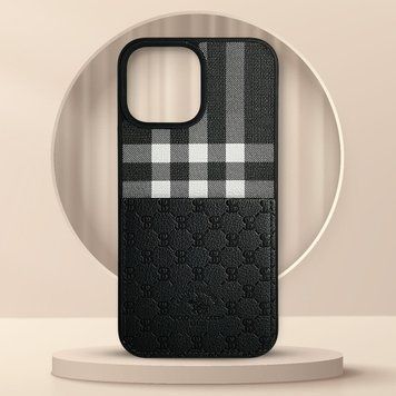 Шкіряний чохол для iPhone 14 Pro Santa Barbara Polo Plaid Чорний 2053-14-Pro фото