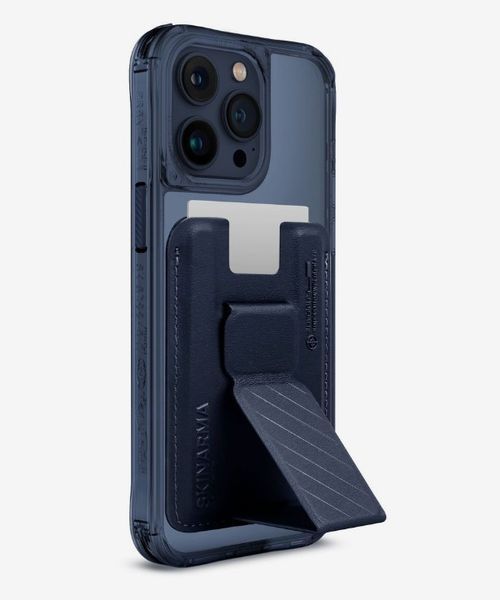 Чехол для Iphone 15 Pro Max 6.7 Skinarma Saido Mag-Charge + Kado Magnetic Cardholder Blue SK-2023IPP67-SAIKAD-BPBLU фото