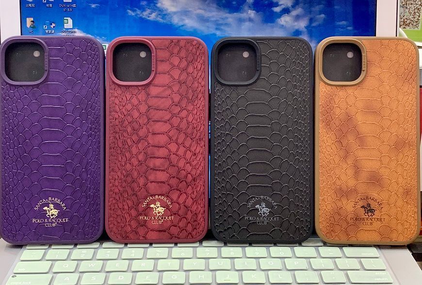 Шкіряний чохол для iPhone 14 Pro Santa Barbara Polo Knight Crocodile Leather Коричневий 1517-14-Pro фото