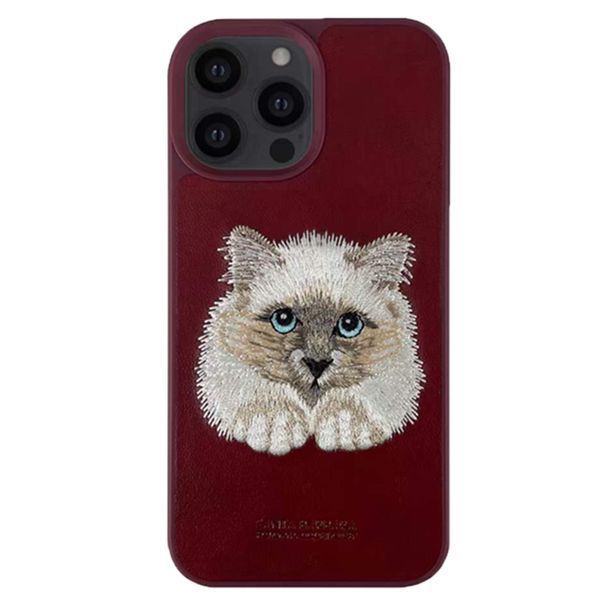 Чехол Santa Barbara Polo Savanna с вышивкой "Кот" для iPhone 11 Красный 107393-1-01 фото