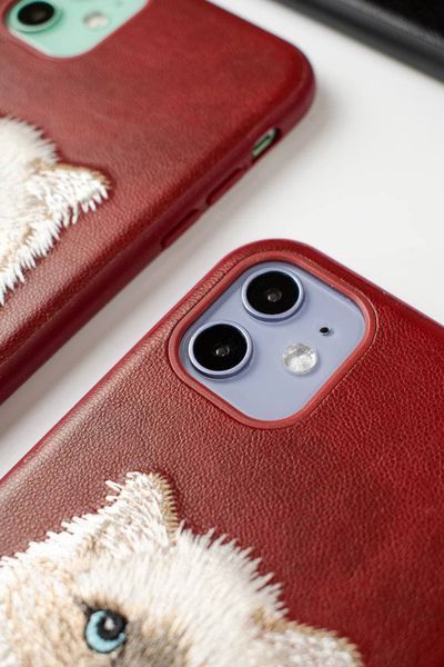 Чохол для iPhone 12 Santa Barbara Polo з вишивкою "Кіт" Червоний 1000-12 фото