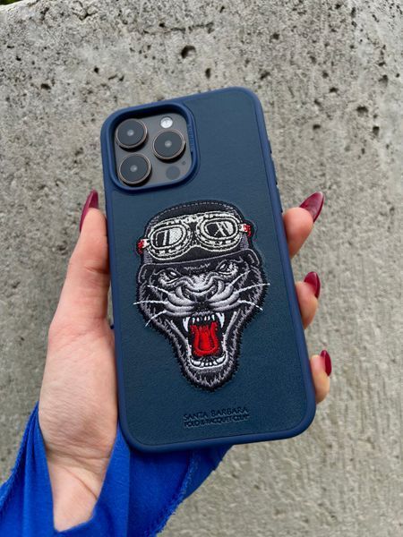 Чехол Santa Barbara Polo Patti Яростный тигр для iPhone 15 Pro Синий 3032-15-Pro фото