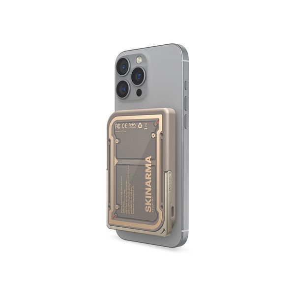 Повербанк Skinarma Nexus Mecha Magnetic Powerbank with Smart Kick-stand 5000 mAh 20W USB-C PD Desert Gold SK-PB5KNEXUS-MECDGD фото