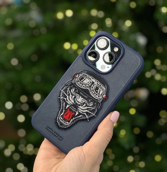Чехол Santa Barbara Polo Patti Яростный тигр для iPhone 15 Pro Max Синий 3032-15-Pro-Max фото