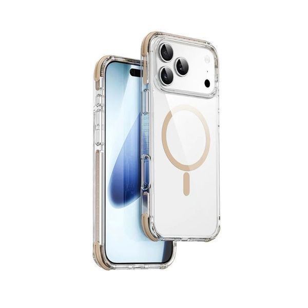 Чохол WiWU HCC-203 Hybrid Magnetic Clear Case 3D для iPhone 17 Pro Max Gold HCC-203-gld-17ProMax фото