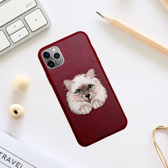 Чохол для iPhone 13 Pro Max Santa Barbara Polo з вишивкою "Кіт" Червоний 1525-13-Pro-Max фото