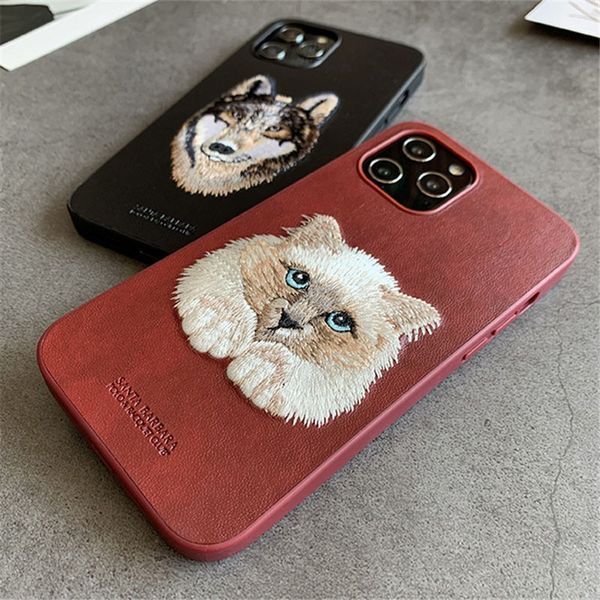 Чохол для iPhone 13 Pro Santa Barbara Polo з вишивкою "Вовк" Чорний 1524-13-Pro фото