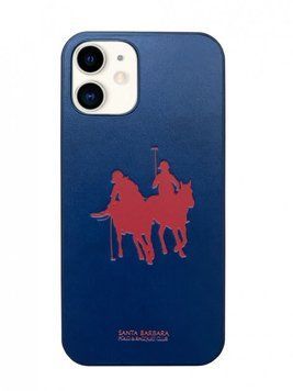 Чохол для iPhone 12 Pro Santa Barbara Polo Umbra Жокей шкіряний Червоно-синій 107-12Pro фото