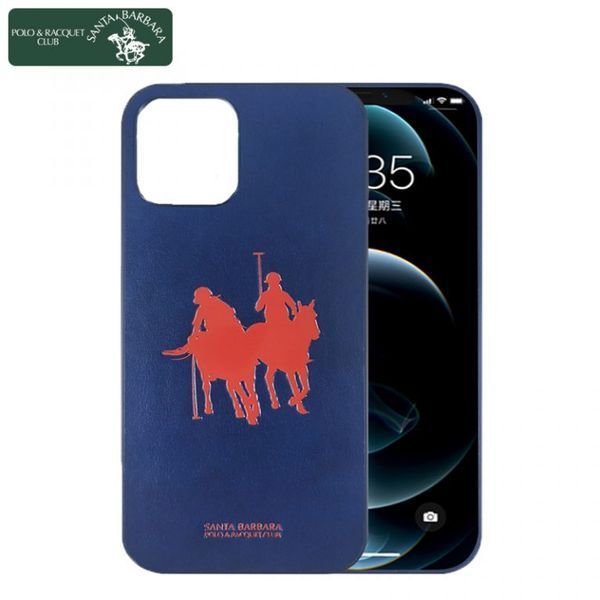 Чохол для iPhone 12 Pro Santa Barbara Polo Umbra Жокей шкіряний Червоно-синій 107-12Pro фото