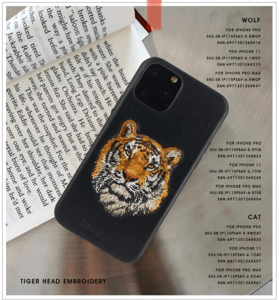 Чохол Santa Barbara Polo Savanna з вишивкою "Тигр" для iPhone 13 Pro Чорний 108207-3 фото