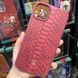 Кожаный чехол для iPhone 14 Santa Barbara Polo Knight Crocodile Leather Бордовый 1519-14 фото 2