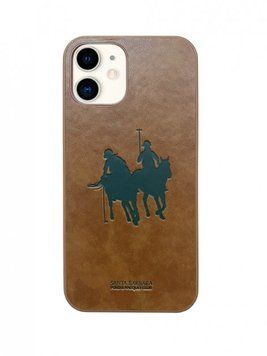 Чохол для iPhone 12 Pro Max Santa Barbara Polo Umbra Жокей шкіряний Коричневий 106-12ProMax фото